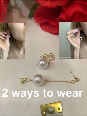Brand New gold pearl earrings